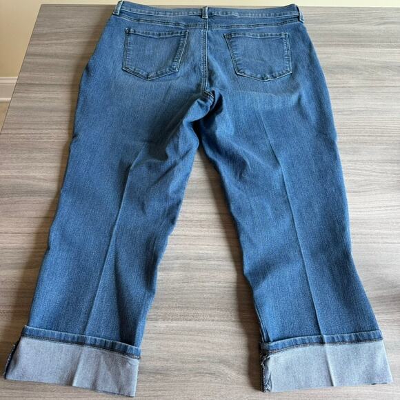 NYDJ Dayla Wide Cuff Capri Jeans 16 Lift Tuck Tummy Control Stretch Denim - Picture 3 of 9